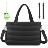 KUBYA Diaper Bag Tote, Puffer Diaper Tote Bags for Women Lightweight Travel Work Hospital Baby Bag Crossbody Mommy Bag