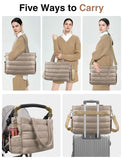KUBYA Diaper Bag Tote, Puffer Diaper Tote Bags for Women Lightweight Travel Work Hospital Baby Bag Crossbody Mommy Bag