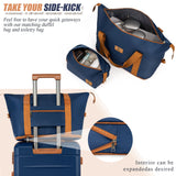 KUNEL Luggage Sets 5 Piece Hardshell Suitcase Sets with Detachable Spinner Wheels, ABS Carry on Luggage with TSA Lock,Travel,NavyBlue（20/24/28 Inch