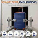KUNEL Luggage Sets 5 Piece Hardshell Suitcase Sets with Detachable Spinner Wheels, ABS Carry on Luggage with TSA Lock,Travel,NavyBlue（20/24/28 Inch
