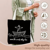 kunlisa Christian Jesus Tote Bag for Women, Christian Gifts for Women Men Faith Canvas Tote Bag, Minimalist Jesus Even the Winds Obey Him Reusable Shopping Grocery Bags