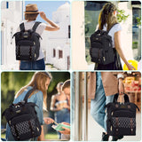 Kuosdaz Backpack for Women, School Backpacks for Teen Girls, Large Wide Open Backpack with USB Charging Port, 15.6 Inch Work Laptop Backpack, Black