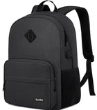 Kuosdaz Black Backpack for School Teen Boys & Girls, Lightweight Casual Backpacks for Men and Women, Classic Basic Water Resistant Casual Daypack Fit 17.3 Inch Laptop