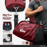 KUOSHI Gym Bag for Men & Women with Shoe Compartment & Wet Pocket, 31L Water Resistant Sports Duffle Bag with Quick - Access Pouch,Multi - Purpose Weekender Overnight Bag