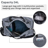Kuston Sports Gym Bag with Shoes Compartment Travel Duffel Bag for Men and Women