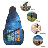 KWJSLOR It'S me hi i'M the teacher it'S me Crossbody Backpack Libertarian porcupine Chest Bag Lightweight One Strap Backpack Multipurpose Travel Hiking For Men Women