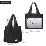 KYALOU Utility Large Canvas Tote Bag with Pockets, Women Casual Shoulder Bags with 13 Exterior & Interior Pockets for Work Gym Beach Travel Shopping Grocery (Black)