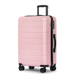 KYME 24 Inch Luggage TSA Approved Hardshell Suitcases with Spinner Wheels Durable PC+ABS Medium Checked Travel Luggage for Women Men Lt Purple