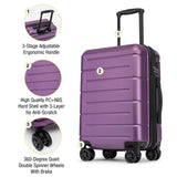 KYME Carry On Luggage 22x14x9 Airline Approved with TSA Lock Hardshell Expandable 20 Inch Luggage Carry On Suitcase with Wheels Small Travel Rolling Luggage with Cup Holder for Women Dark Purple