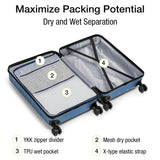 KYME Luggage Sets 2 Piece Suitcase Set Hardshell 20 inch/24 inch Luggage with Spinner Wheels Hardside PC+ABS Checked Large Suitcase with TSA Lock for Men Women Blue