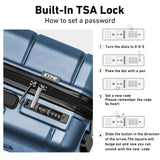 KYME Luggage Sets 2 Piece Suitcase Set Hardshell 20 inch/24 inch Luggage with Spinner Wheels Hardside PC+ABS Checked Large Suitcase with TSA Lock for Men Women Blue