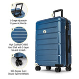 KYME Luggage Sets 2 Piece Suitcase Set Hardshell 20 inch/24 inch Luggage with Spinner Wheels Hardside PC+ABS Checked Large Suitcase with TSA Lock for Men Women Blue