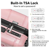 KYME Luggage Sets 2 Piece Suitcase Set Hardshell 20 inch/24 inch Luggage with Spinner Wheels Hardside PC+ABS Checked Large Suitcase with TSA Lock for Women Pink