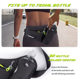 Labeol Waist Pack, Waterproof Hydration Belt with Water Bottle Holder, Adjustable Fanny Pack for Running, Hiking, Walking, Cycling, Black