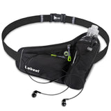 Labeol Waist Pack, Waterproof Hydration Belt with Water Bottle Holder, Adjustable Fanny Pack for Running, Hiking, Walking, Cycling, Black