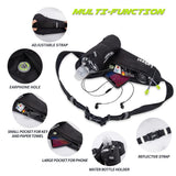 Labeol Waist Pack, Waterproof Hydration Belt with Water Bottle Holder, Adjustable Fanny Pack for Running, Hiking, Walking, Cycling, Black