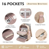 LABOMO Laptop Backpack for Women Men 16 Inch Laptop Bookbag Waterproof Bags Computer Adult Backpacks Business Daily Purse Bag with Laptop Compartment