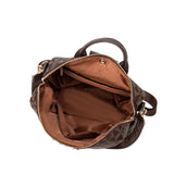 Lacel Urwebin Fashion Backpack Purse for Women Designer Convertible Travel Backpack PVC Shoulder Bag with Wallet (Checkered Brown - 1)