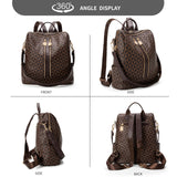 Lacel Urwebin Fashion Backpack Purse for Women Designer Convertible Travel Backpack PVC Shoulder Bag with Wallet (Checkered Brown - 1)