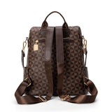 Lacel Urwebin Fashion Backpack Purse for Women Designer Convertible Travel Backpack PVC Shoulder Bag with Wallet (Checkered Brown - 1)