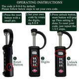 LAFENLIN 2 - Pack Gun Case Locks, TSA Approved 3 - Digit Heavy Duty Padlocks for Secure Air Travel & Home Storage, Fits Gun, Rifle, Handgun, Shotgun & Pistol Cases, Black