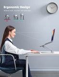 Lamicall Adjustable Laptop Stand, Portable Laptop Riser, Aluminum Laptop Stand for Desk Foldable, Ergonomic Computer Notebook Holder for MacBook Air Pro HP, Office Desk Accessories (10 - 17.3'') - Silver