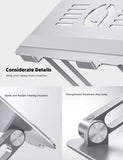 Lamicall Adjustable Laptop Stand, Portable Laptop Riser, Aluminum Laptop Stand for Desk Foldable, Ergonomic Computer Notebook Holder for MacBook Air Pro HP, Office Desk Accessories (10 - 17.3'') - Silver