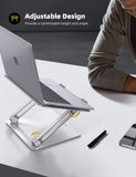 Lamicall Adjustable Laptop Stand, Portable Laptop Riser, Aluminum Laptop Stand for Desk Foldable, Ergonomic Computer Notebook Holder for MacBook Air Pro HP, Office Desk Accessories (10 - 17.3'') - Silver