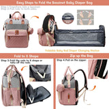 Lamroro Diaper Bag Backpack with Changing Station, Waterproof Large Capacity, Baby Bag for Mom & Dad, 18 Pockets+USB Port, Foldable Changing Pad, Travel Backpack for Newborn Essentials, Baby Gift