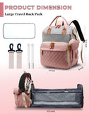 Lamroro Diaper Bag Backpack with Changing Station, Waterproof Large Capacity, Baby Bag for Mom & Dad, 18 Pockets+USB Port, Foldable Changing Pad, Travel Backpack for Newborn Essentials, Baby Gift