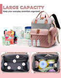 Lamroro Diaper Bag Backpack with Changing Station, Waterproof Large Capacity, Baby Bag for Mom & Dad, 18 Pockets+USB Port, Foldable Changing Pad, Travel Backpack for Newborn Essentials, Baby Gift