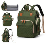 Lamroro Diaper Bag with Changing Station, Waterproof 3 in 1 Baby Diaper Backpack with Foldable Changing Pad, Large Travel Back Pack for Girl Boy, Green