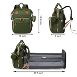 Lamroro Diaper Bag with Changing Station, Waterproof 3 in 1 Baby Diaper Backpack with Foldable Changing Pad, Large Travel Back Pack for Girl Boy, Green