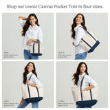 Lands' End Natural Open Top Canvas Tote Natural/silver Graphite Medium Regular Handle