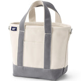 Lands' End Natural Open Top Canvas Tote Natural/silver Graphite Medium Regular Handle