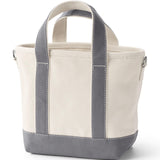 Lands' End Natural Open Top Canvas Tote Natural/silver Graphite Medium Regular Handle