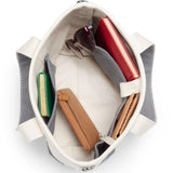 Lands' End Natural Open Top Canvas Tote Natural/silver Graphite Medium Regular Handle