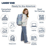 Lands' End Unisex Kids Large ClassMate Lightweight Durable Elementary School Backpack, Peacock