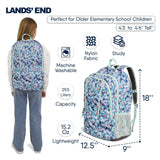 Lands' End Unisex Kids Large ClassMate Lightweight Durable Elementary School Backpack, Peacock