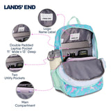 Lands' End Unisex Kids Medium ClassMate Lightweight Durable Elementary School Backpack, Ceramic Blue
