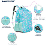 Lands' End Unisex Kids Medium ClassMate Lightweight Durable Elementary School Backpack, Ceramic Blue