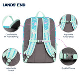 Lands' End Unisex Kids Medium ClassMate Lightweight Durable Elementary School Backpack, Ceramic Blue