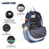 Lands' End Unisex Kids Medium ClassMate Lightweight Durable Elementary School Backpack, Chambray