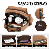 Lanola Water - resistant Canvas Backpack with Anti - Theft Pocket, Daypacks Fits 15.6 Inch Laptop for Men Perfect for Work, Travel, Daily Use (Coffee)
