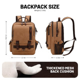 Lanola Water - resistant Canvas Backpack with Anti - Theft Pocket, Daypacks Fits 15.6 Inch Laptop for Men Perfect for Work, Travel, Daily Use (Coffee)