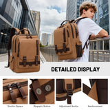 Lanola Water - resistant Canvas Backpack with Anti - Theft Pocket, Daypacks Fits 15.6 Inch Laptop for Men Perfect for Work, Travel, Daily Use (Coffee)