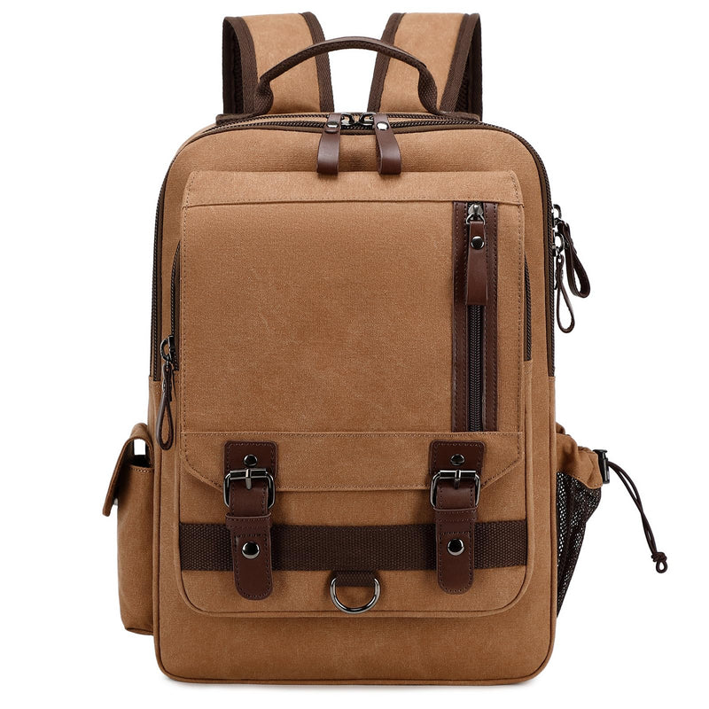 Lanola Water - resistant Canvas Backpack with Anti - Theft Pocket, Daypacks Fits 15.6 Inch Laptop for Men Perfect for Work, Travel, Daily Use (Coffee)