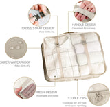 LANSKLBD 6 Set Packing Cubes for Travel, Luggage Organizers with Shoe & Toiletry Bags, Lightweight Suitcase Organizer for Carry - On, Washable Laundry Bags (Beige)