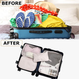 LANSKLBD 6 Set Packing Cubes for Travel, Luggage Organizers with Shoe & Toiletry Bags, Lightweight Suitcase Organizer for Carry - On, Washable Laundry Bags (Beige)