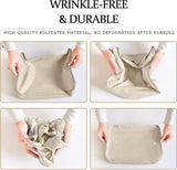 LANSKLBD 6 Set Packing Cubes for Travel, Luggage Organizers with Shoe & Toiletry Bags, Lightweight Suitcase Organizer for Carry - On, Washable Laundry Bags (Beige)